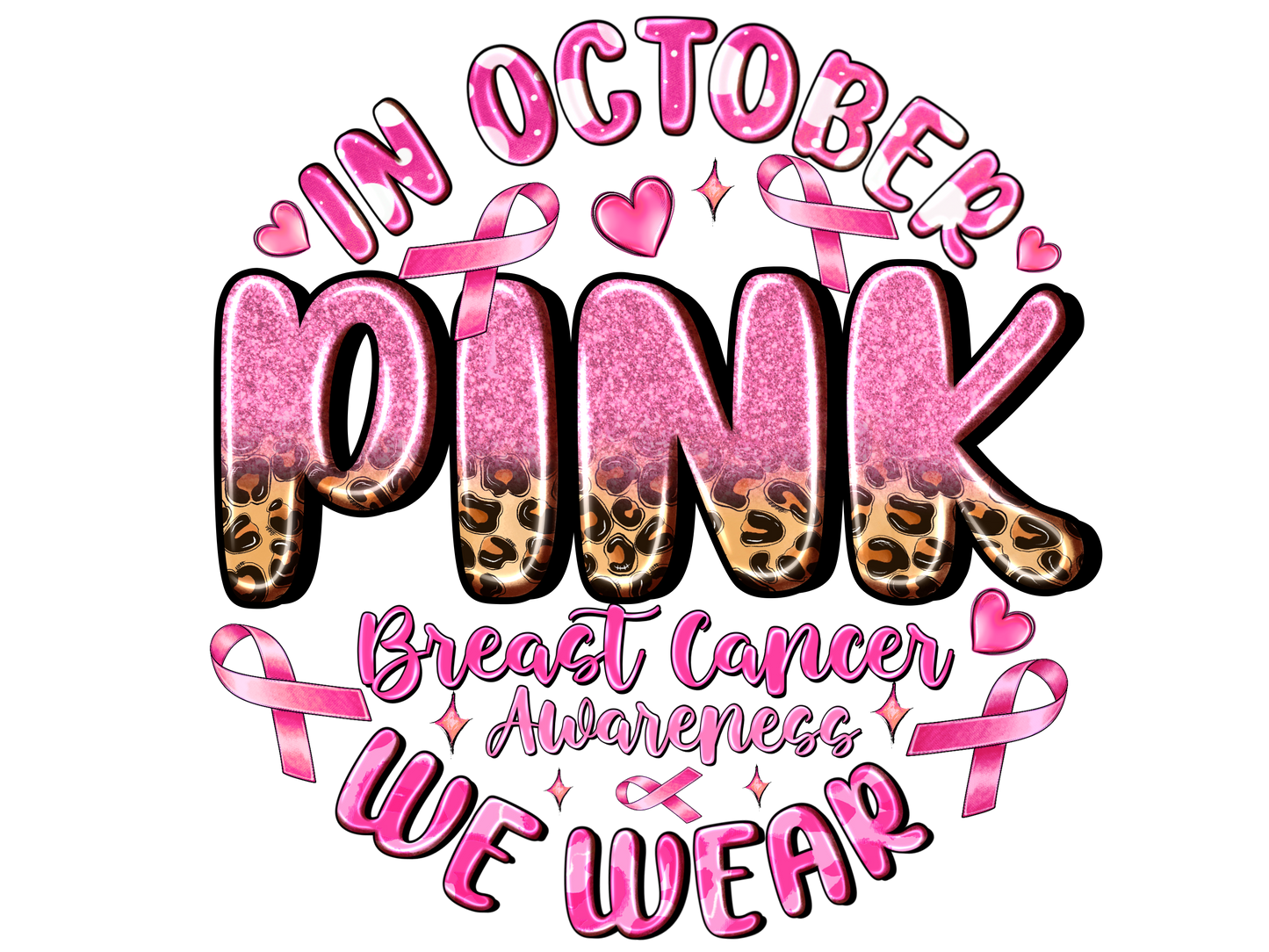 Breast cancer awareness DTF Transfer