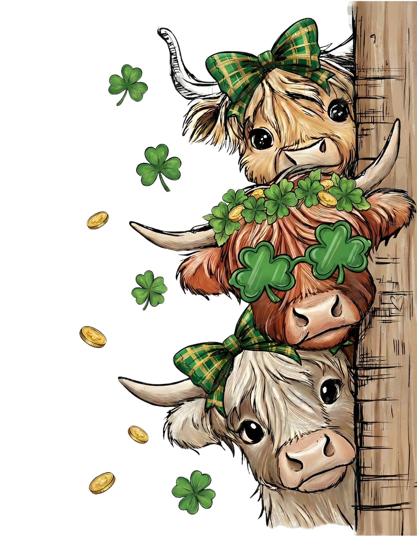 Highland Cow's Patty's Style DTF Transfer