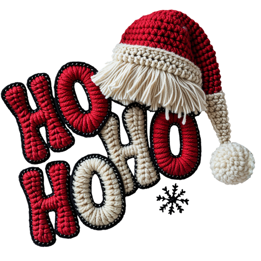 Crocheted Ho Ho Ho  DTF Transfer