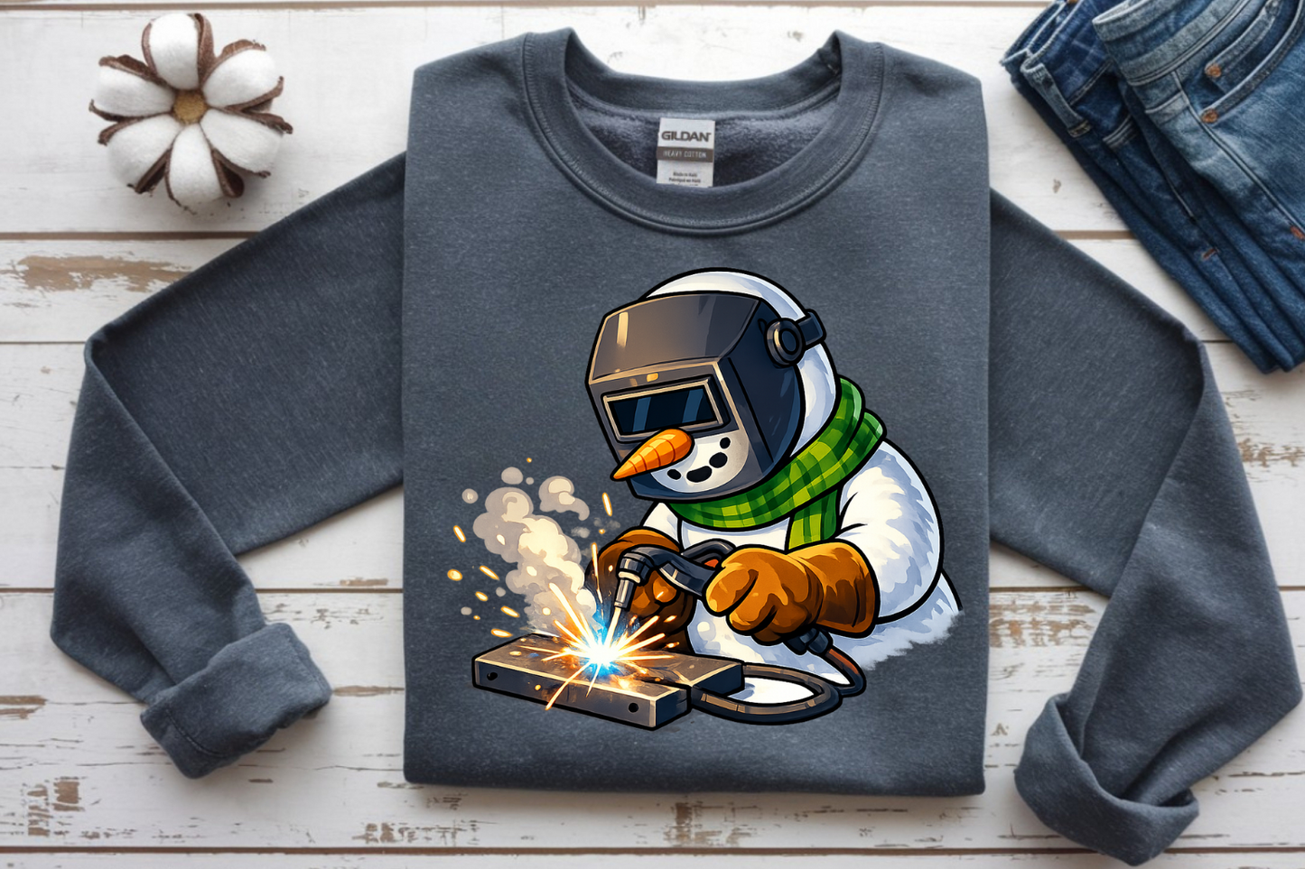 Welding Snowman DTF Transfer