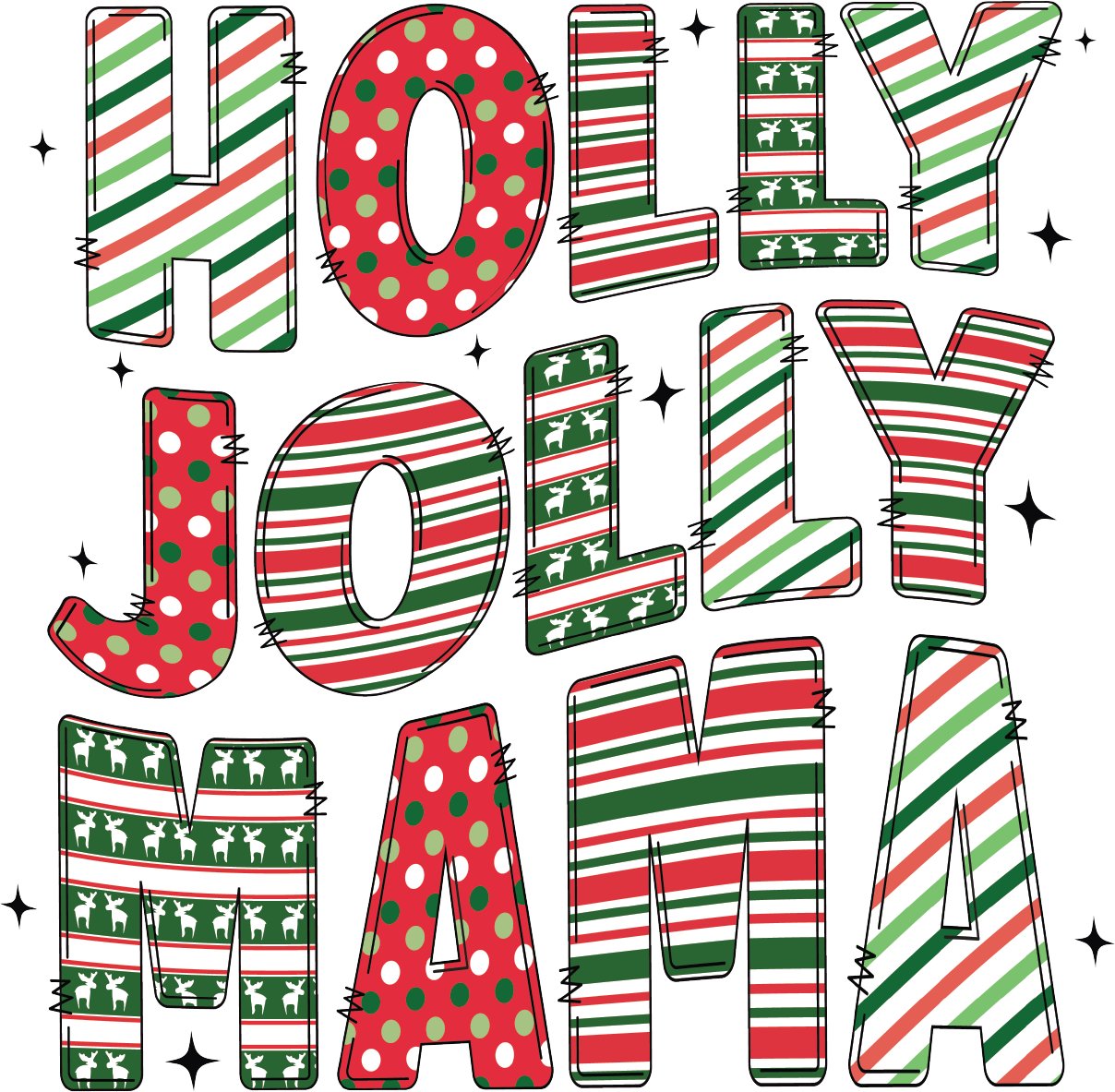 Holly Jolly Mama DTF Transfer
