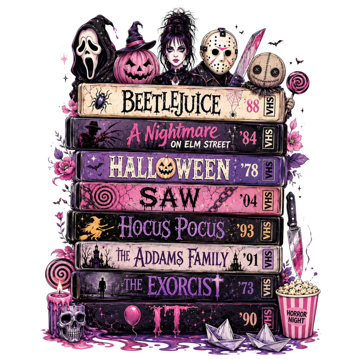 Horror VHS Movies DTF Transfers