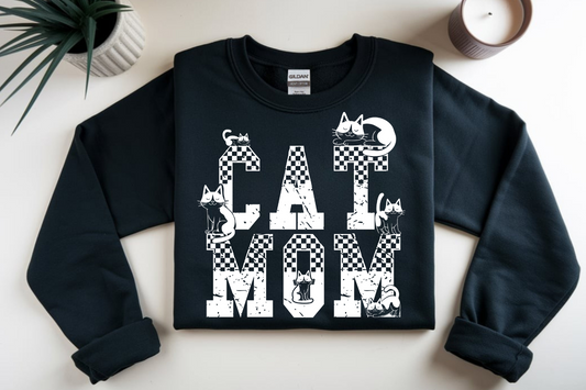 Cat Mom (white font) DTF Transfer