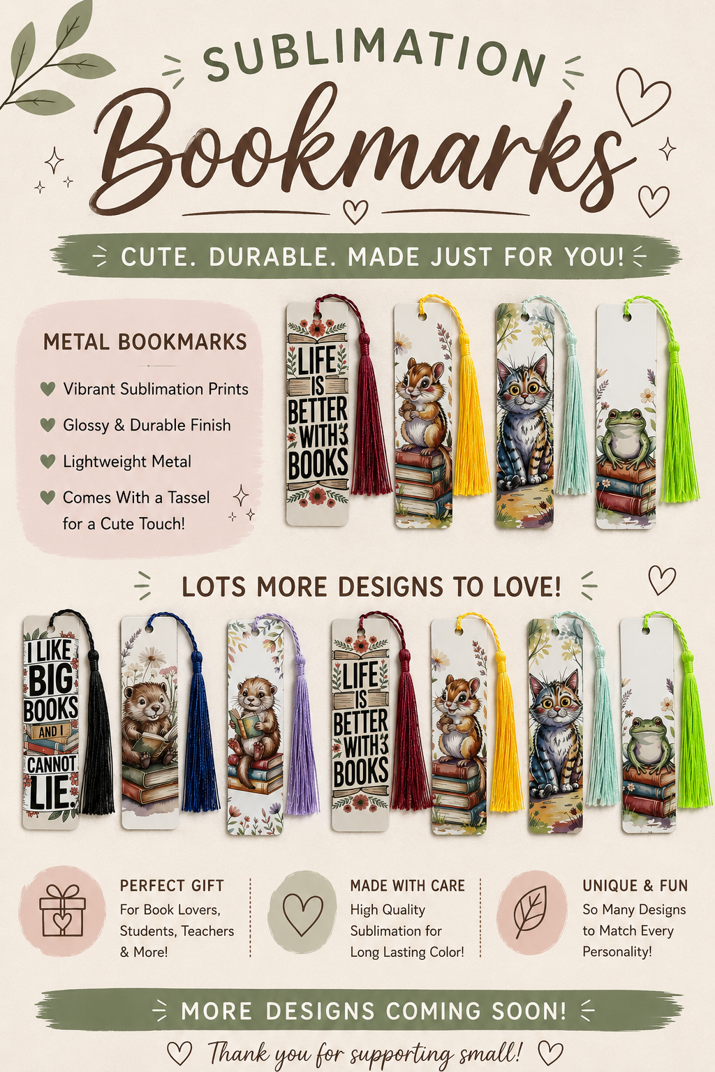 Sublimation Metal Bookmarks