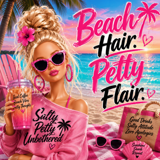 Beach Hair. Petty Flair DTF Transfers