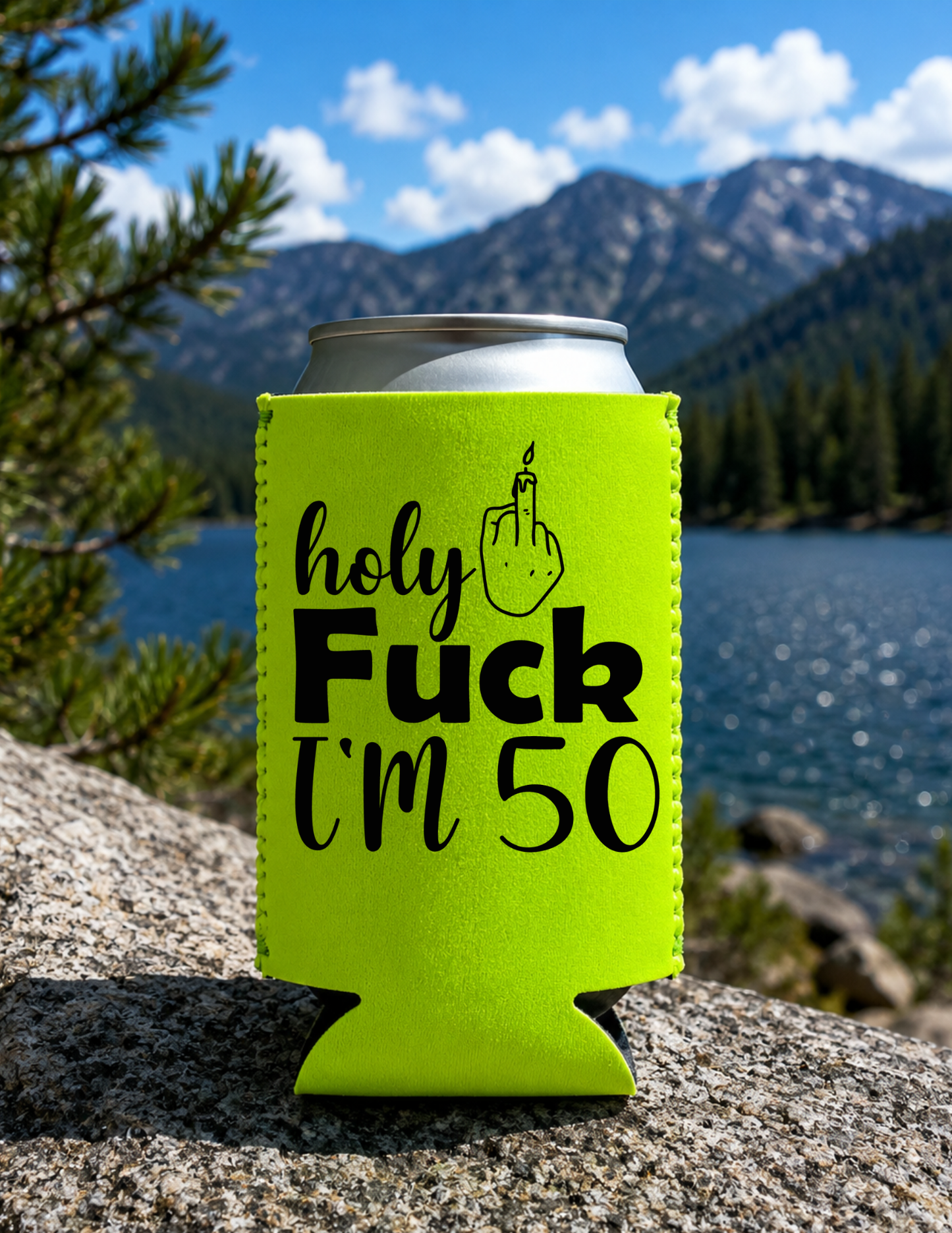 Holy F*** I'm 50 DTF koozies