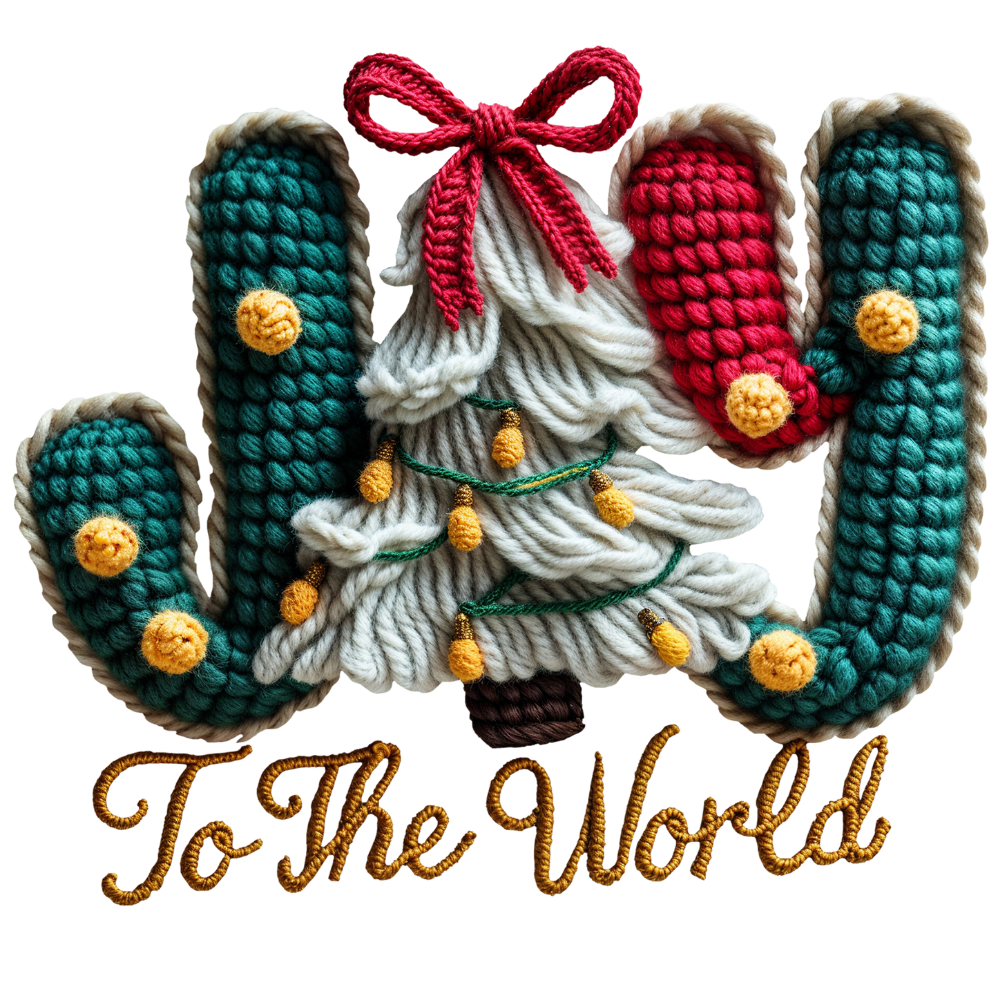 Crocheted joy to the world DTF Transfer