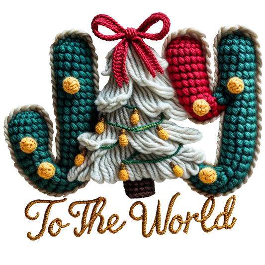Crocheted joy to the world DTF Transfer