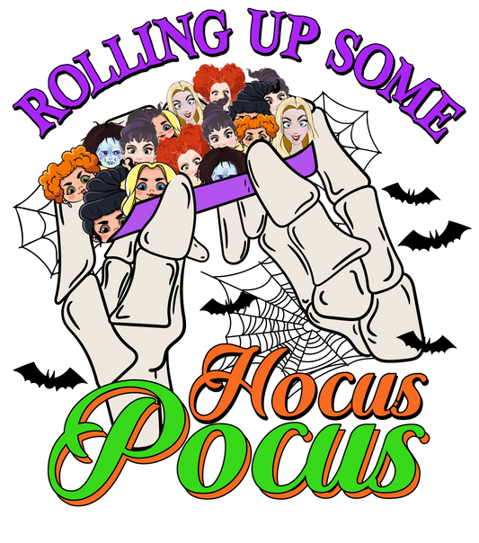 Rolling up some Hocus Pocus DTF Transfer