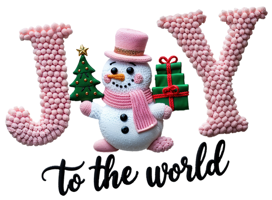 Crocheted Pink joy to the world DTF Transfer