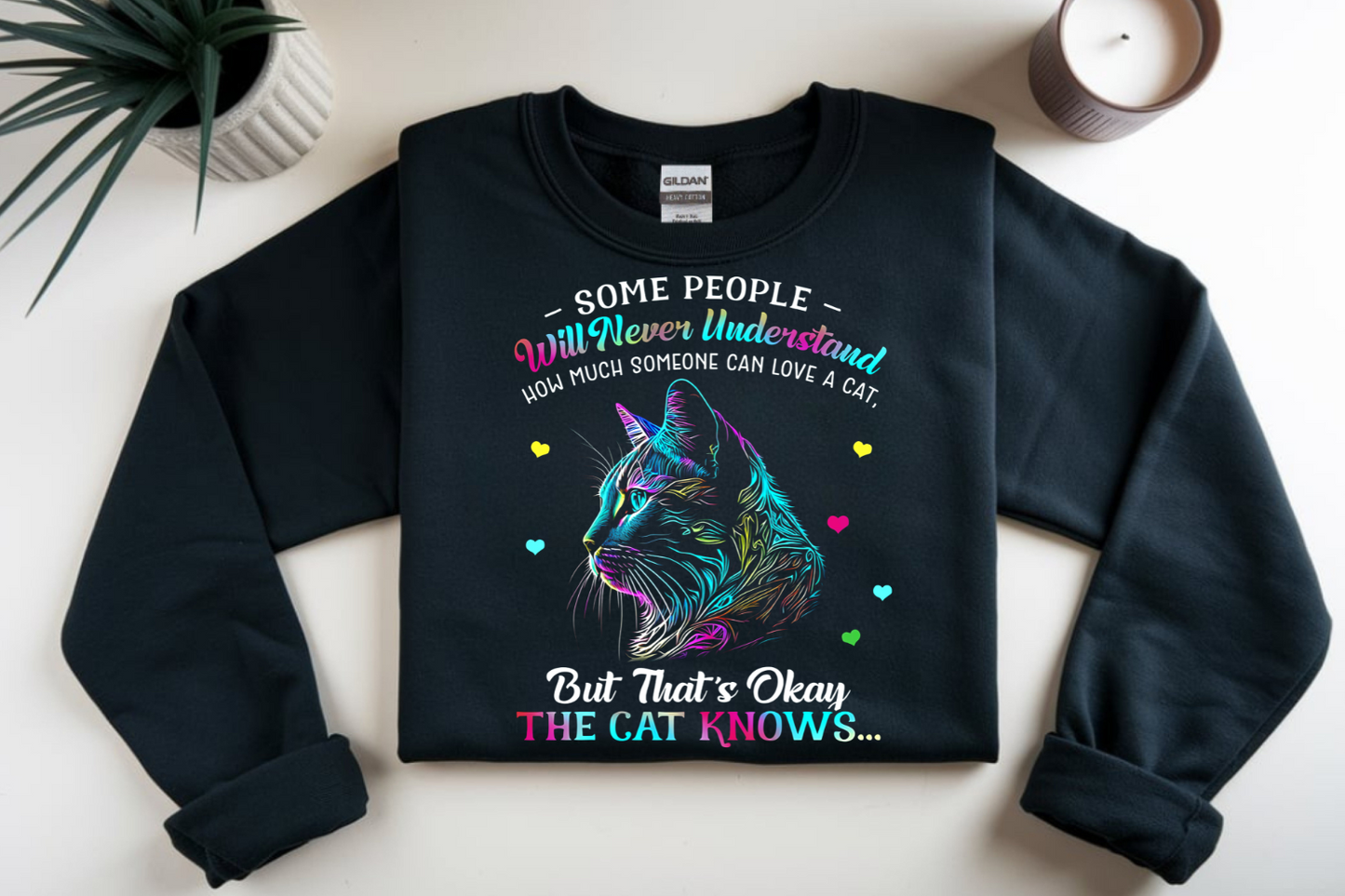 Cat's will always know (white font) DTF Transfer