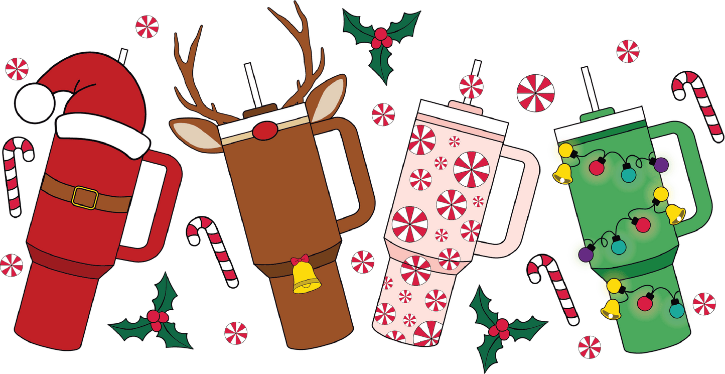 Christmas Stanley Cups DTF Transfer