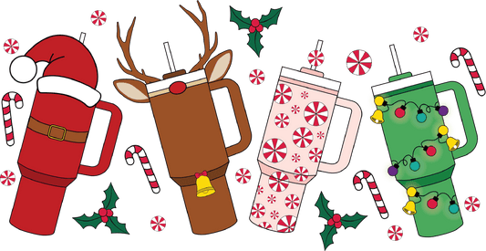 Christmas Stanley Cups DTF Transfer