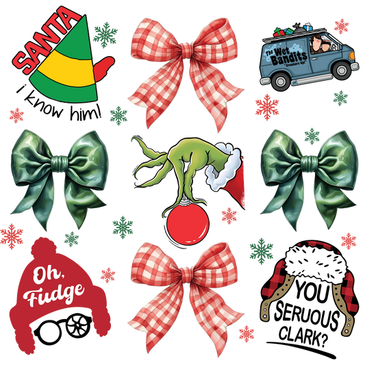 Bows and Christmas Movies  DTF Transfer