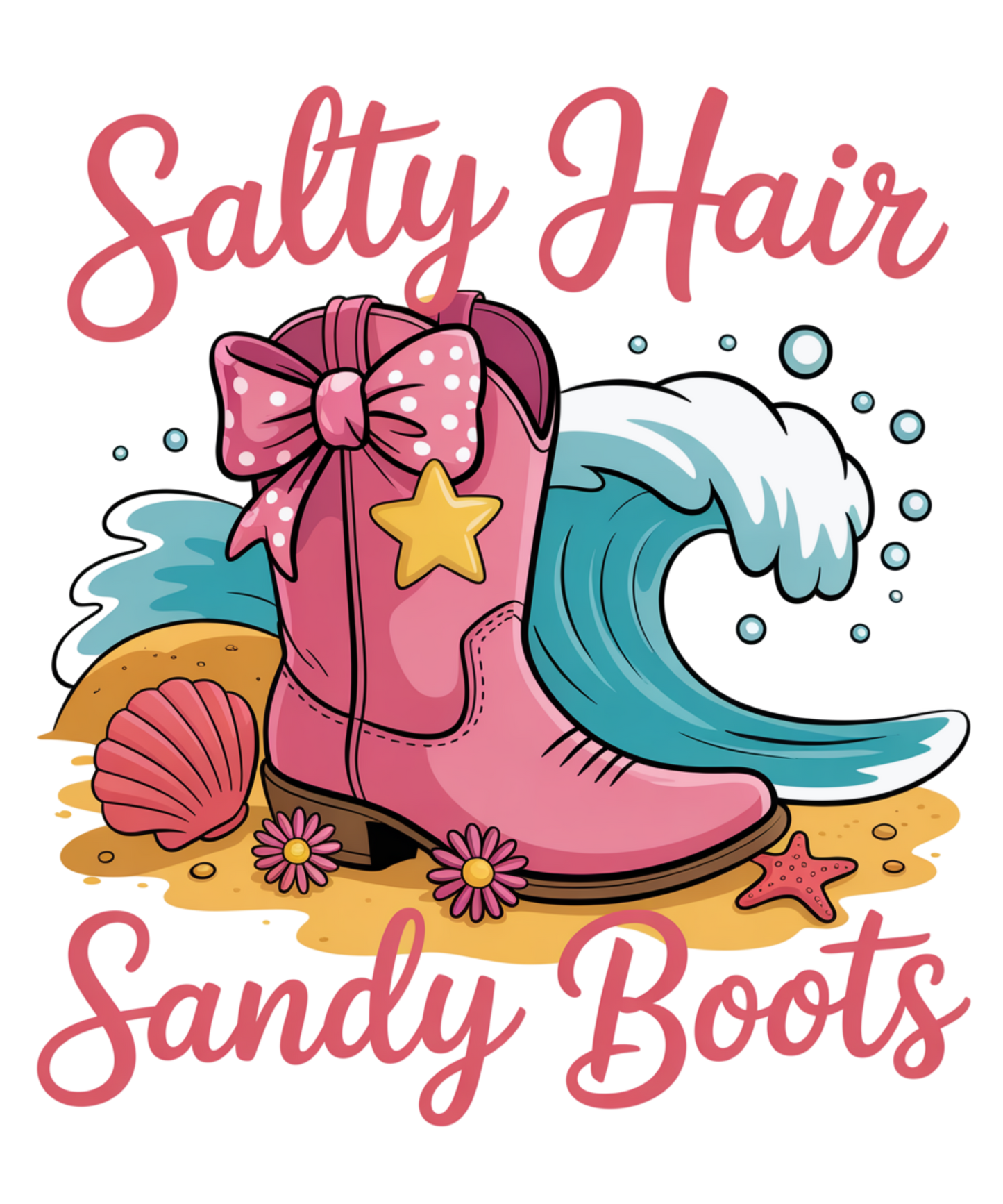 Salty Hair Sandy Boots DTF Transfer