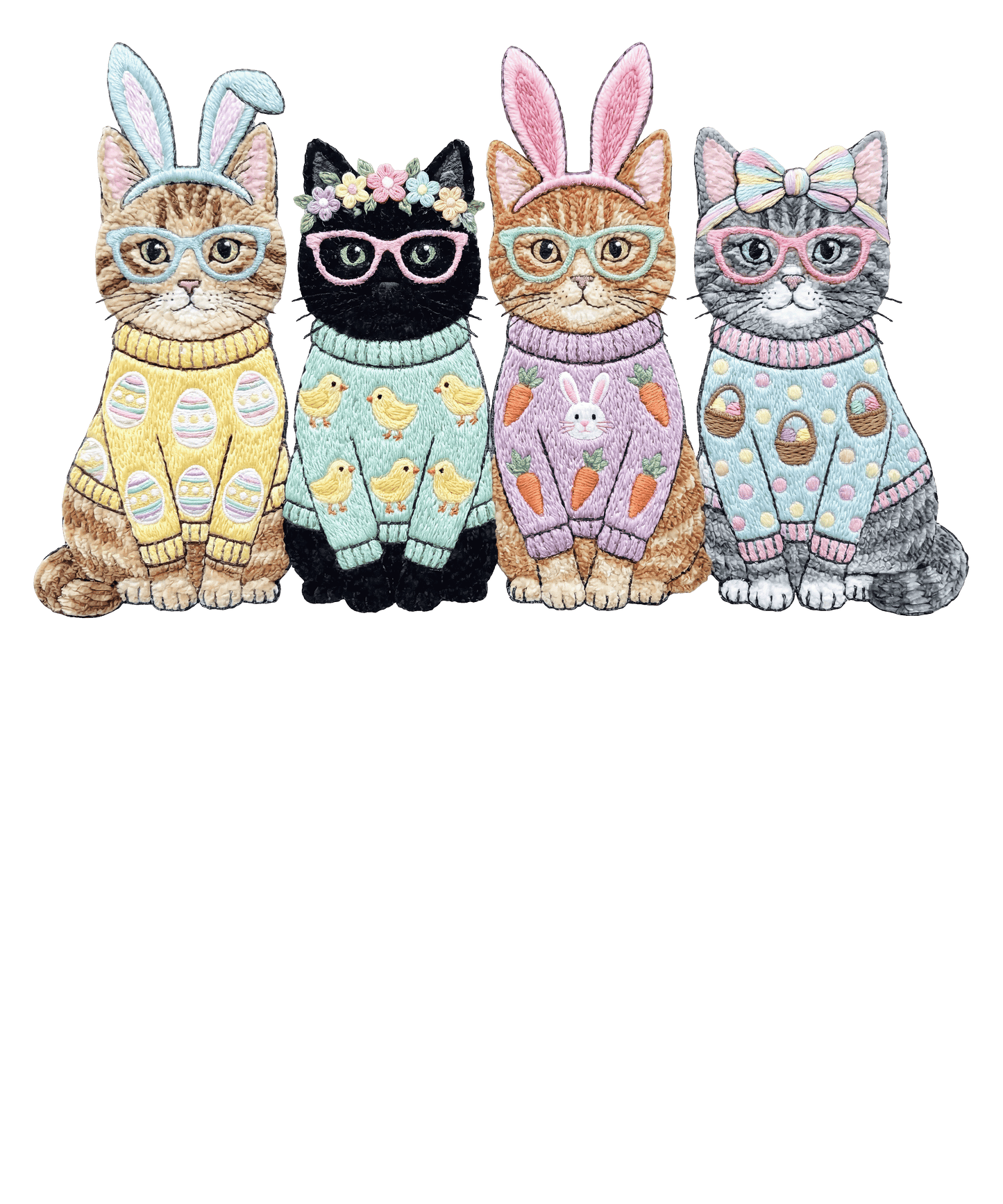 Easter Kitties DTF Transfer