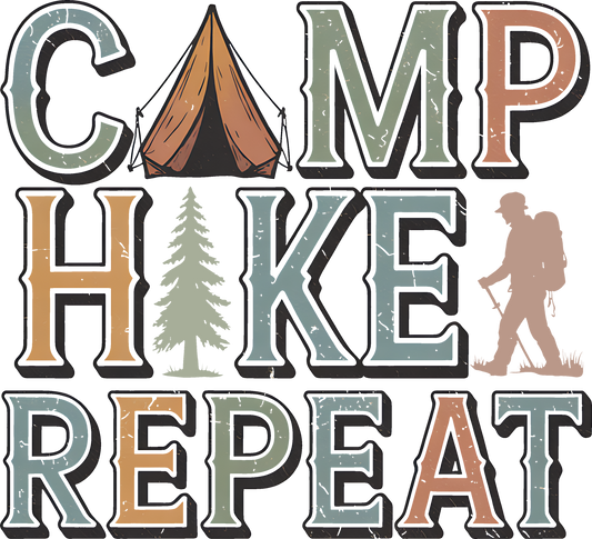 Camp Hike Repeat DTF Transfer
