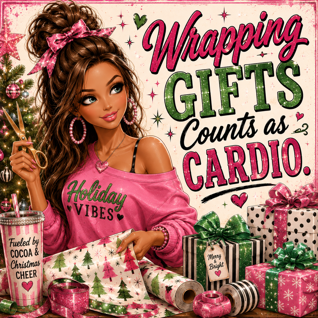 Wrapping Gifts Counts as Cardio DTF Transfers