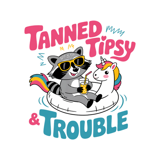 Tanned Tipsy & Trouble DTF Transfer