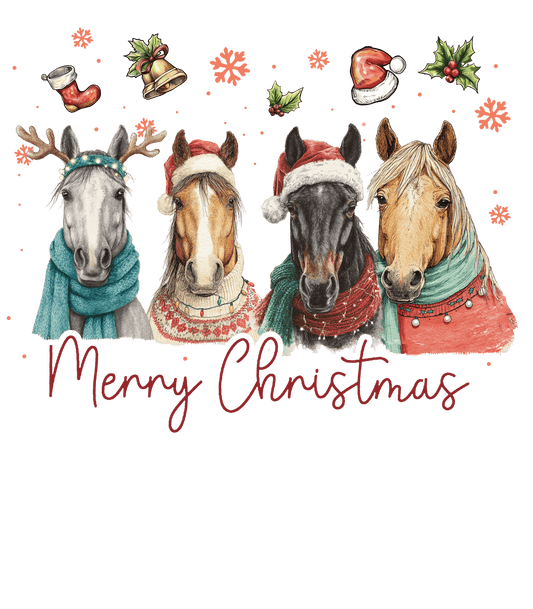 Merry Christmas Horse Style DTF Transfer