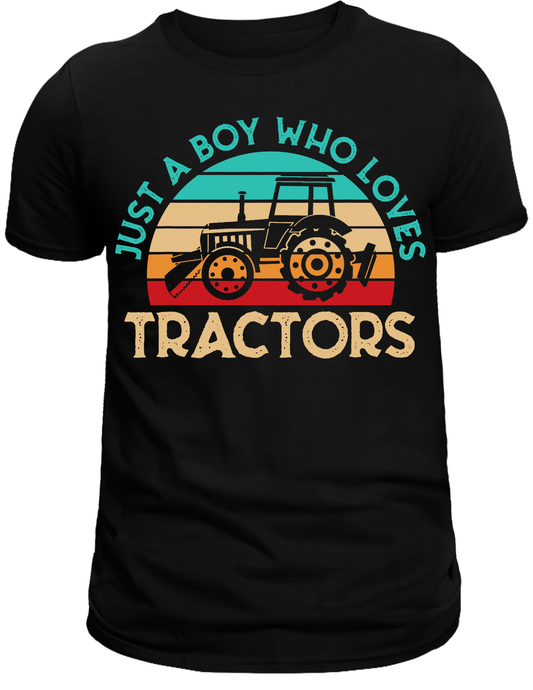 A boy who loves tractors DTF Transfer