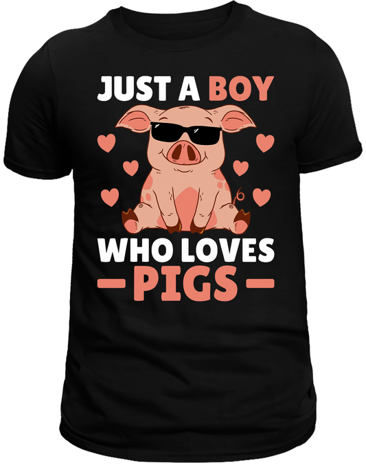 A boy who loves pigs DTF Transfer