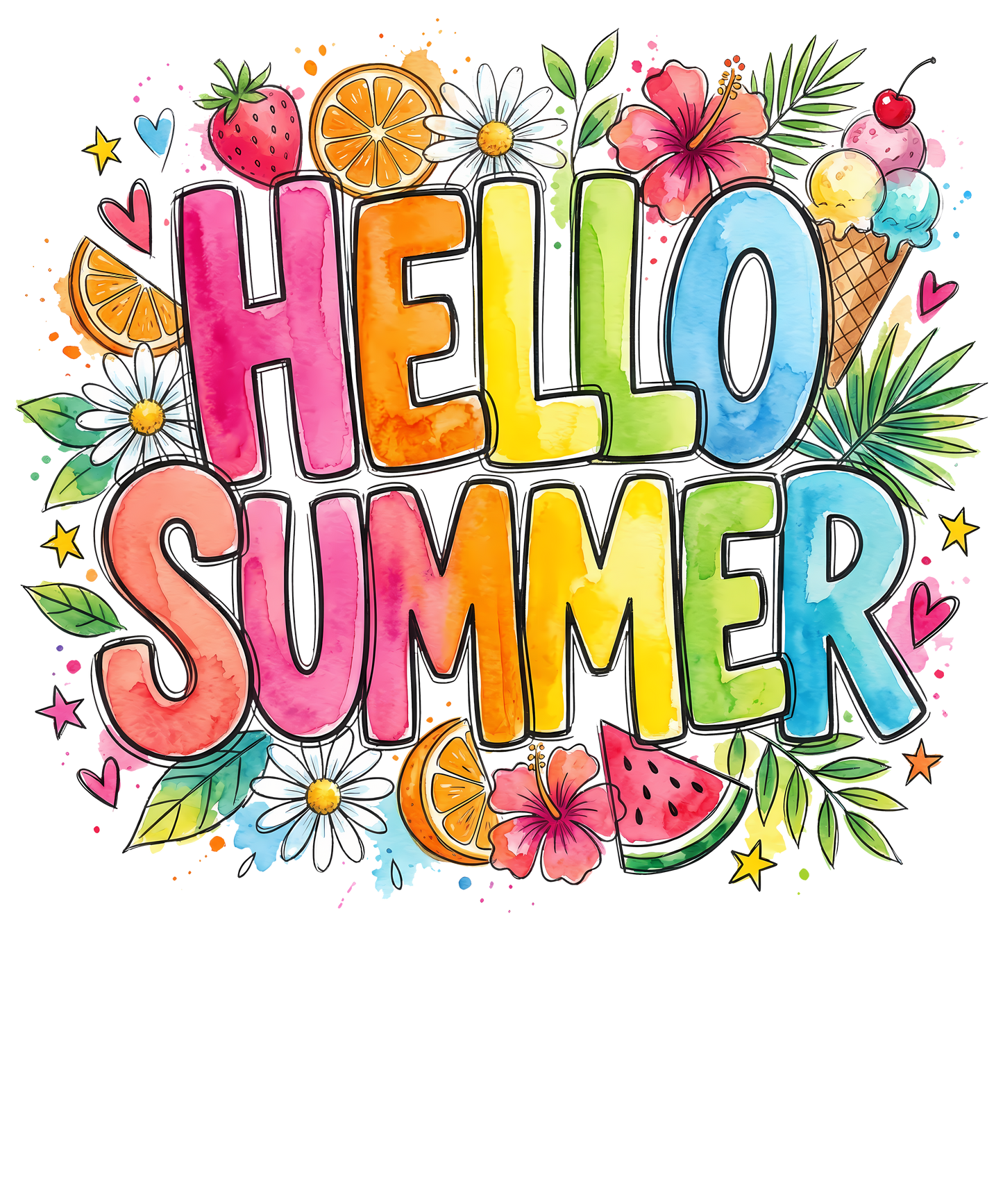 Hello Summer DTF Transfer