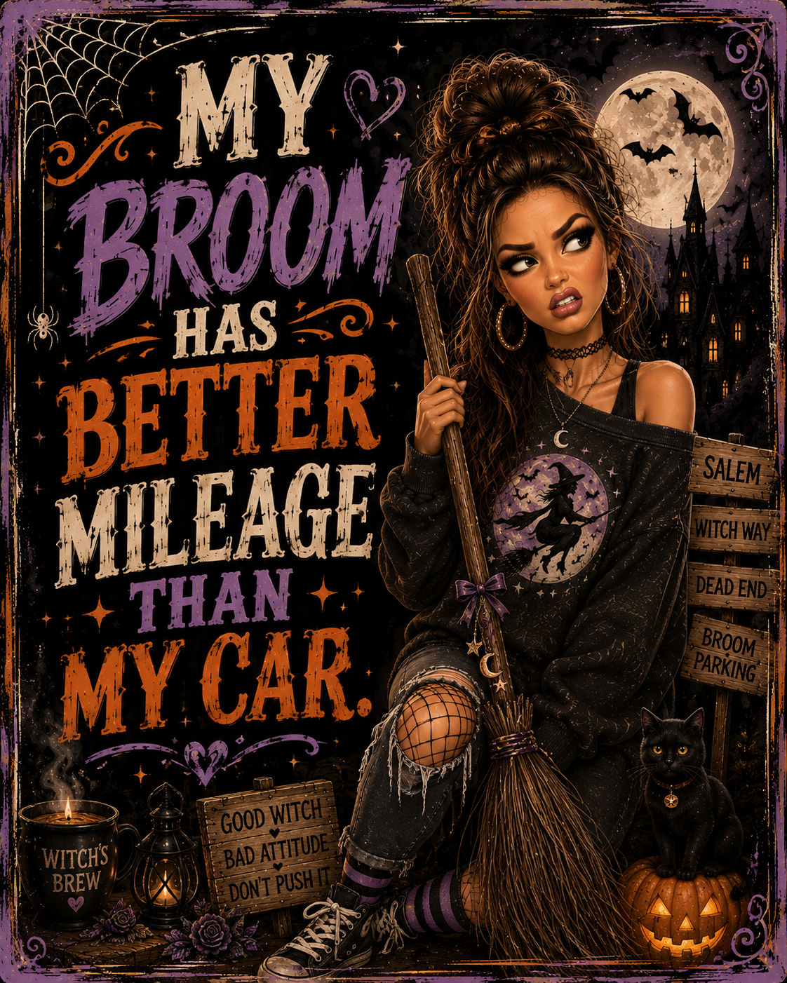 My Broom has better Mileage.....DTF Transfers