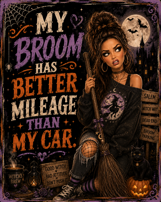 My Broom has better Mileage.....DTF Transfers