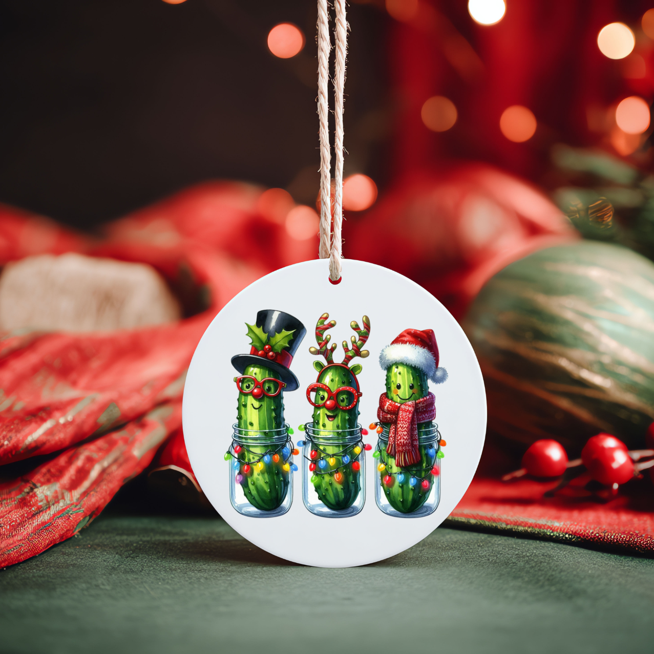 (PICKLES) Ceramic Christmas Ornament