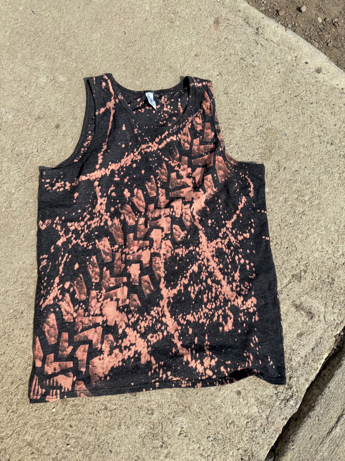 Peachy Brown Bleached Tank Top