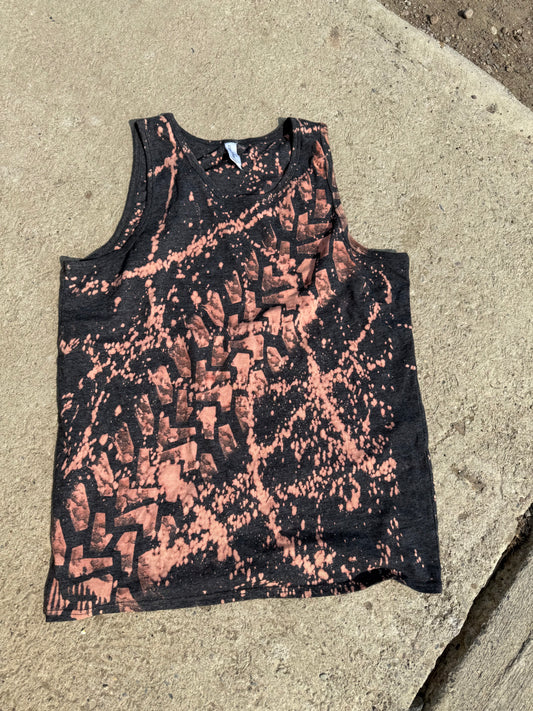 Peachy Brown Bleached Tank Top