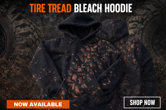 Aggressive Tire Tread Bleached Hoodies
