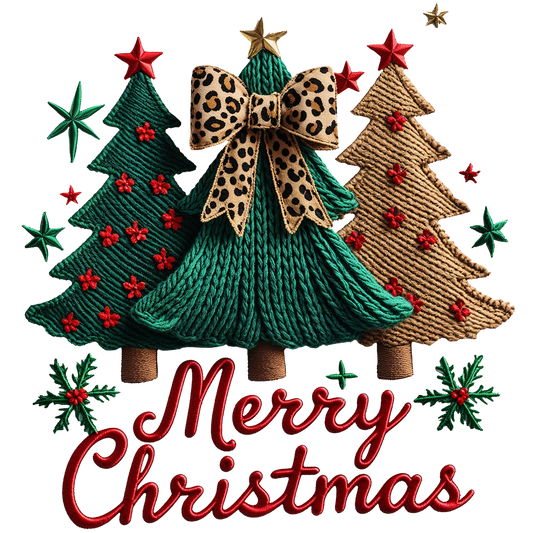 Crocheted Merry Christmas DTF Transfer