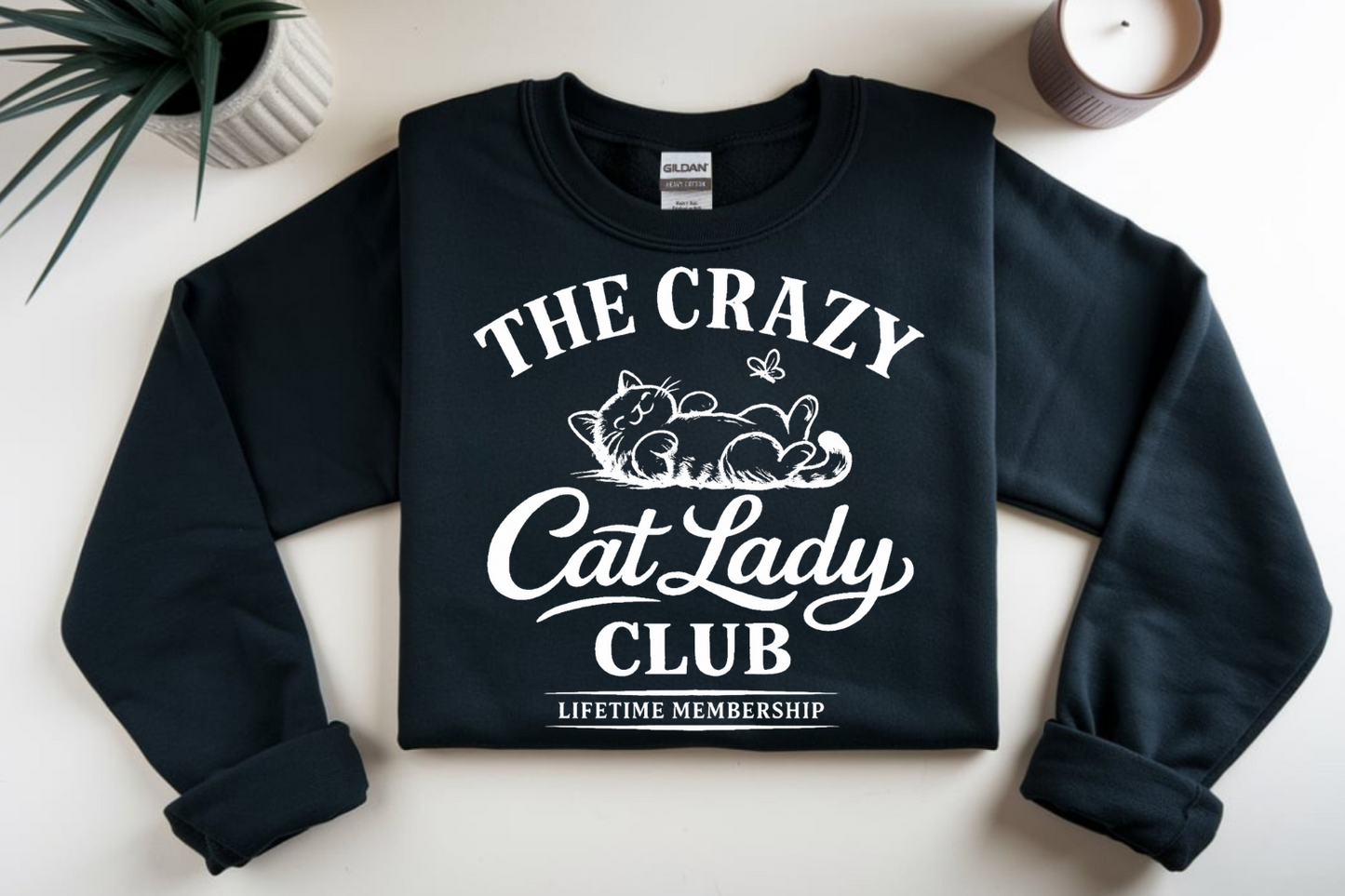 Crazy cat lady club (white font) DTF Transfer