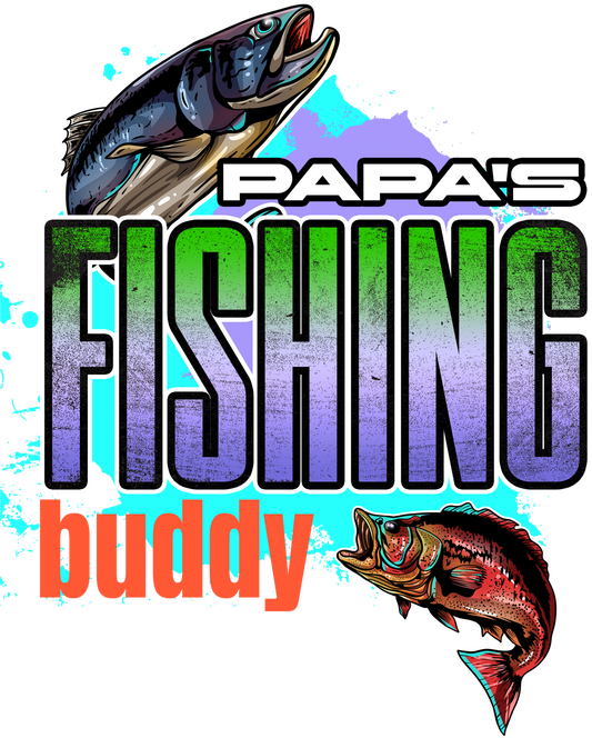 Papa's fishing buddy DTF Transfer