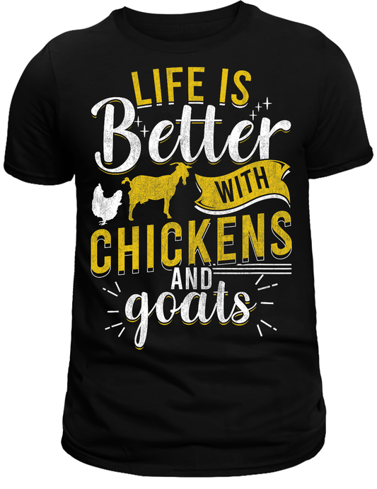 Life is better with chickens & goats DTF Transfer