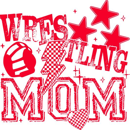 Wrestling Mom (red font) DTF Transfer