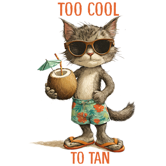 Too cool to tan DTF Transfer