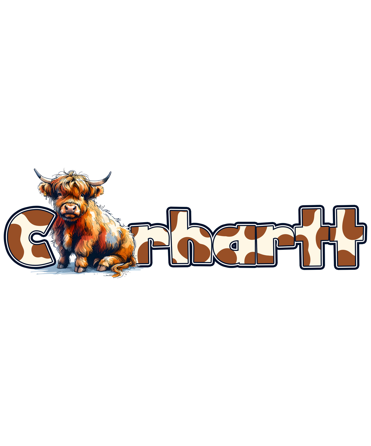 Carhartt Highland Cow DTF Transfer