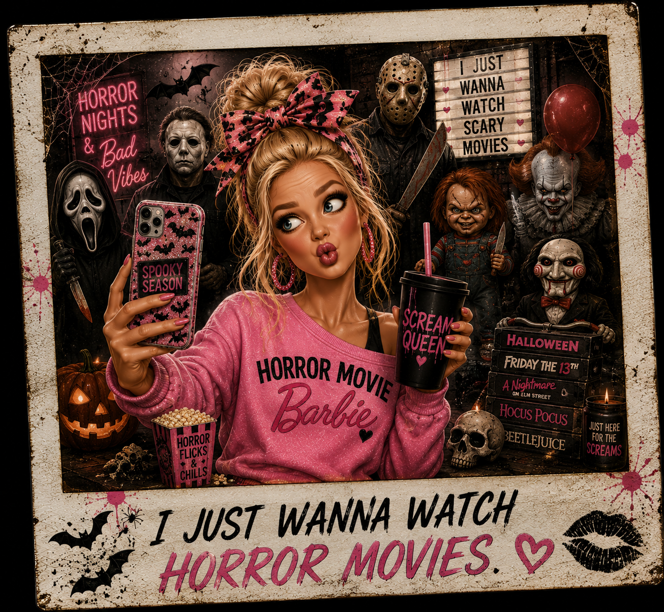 I just wanna watch Horror Movies DTF Transfers
