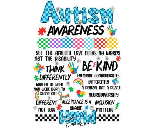 Autism World Tour DTF Transfer