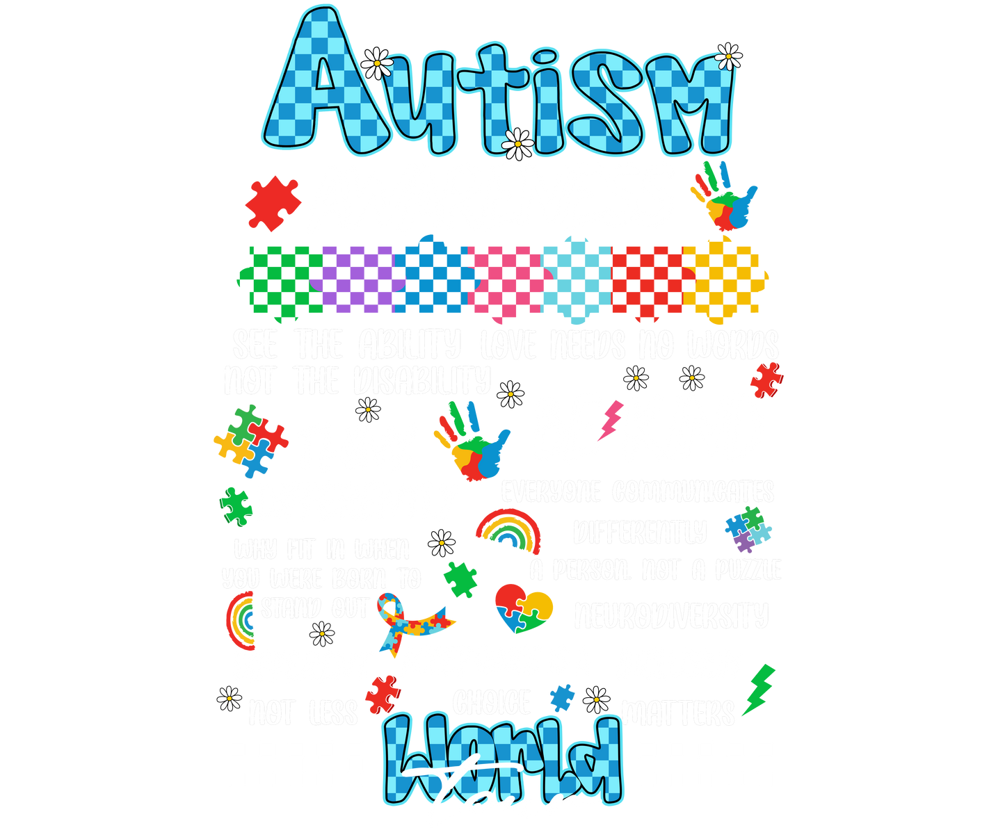 Autism World Tour (white lettering) DTF Transfer