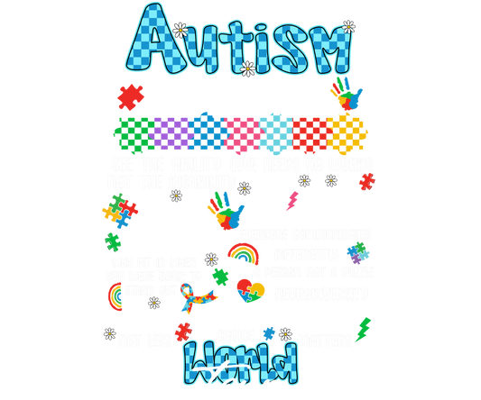 Autism World Tour (white lettering) DTF Transfer