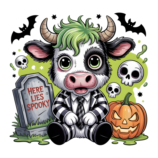 Beetle Juice Cow DTF Transfer
