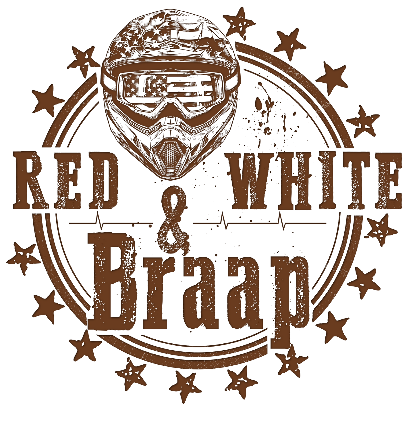 Mud Red, white & Braap DTF Transfer