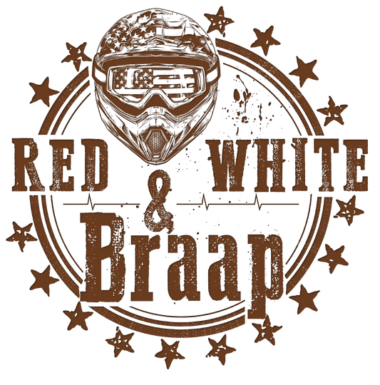Mud Red, white & Braap DTF Transfer