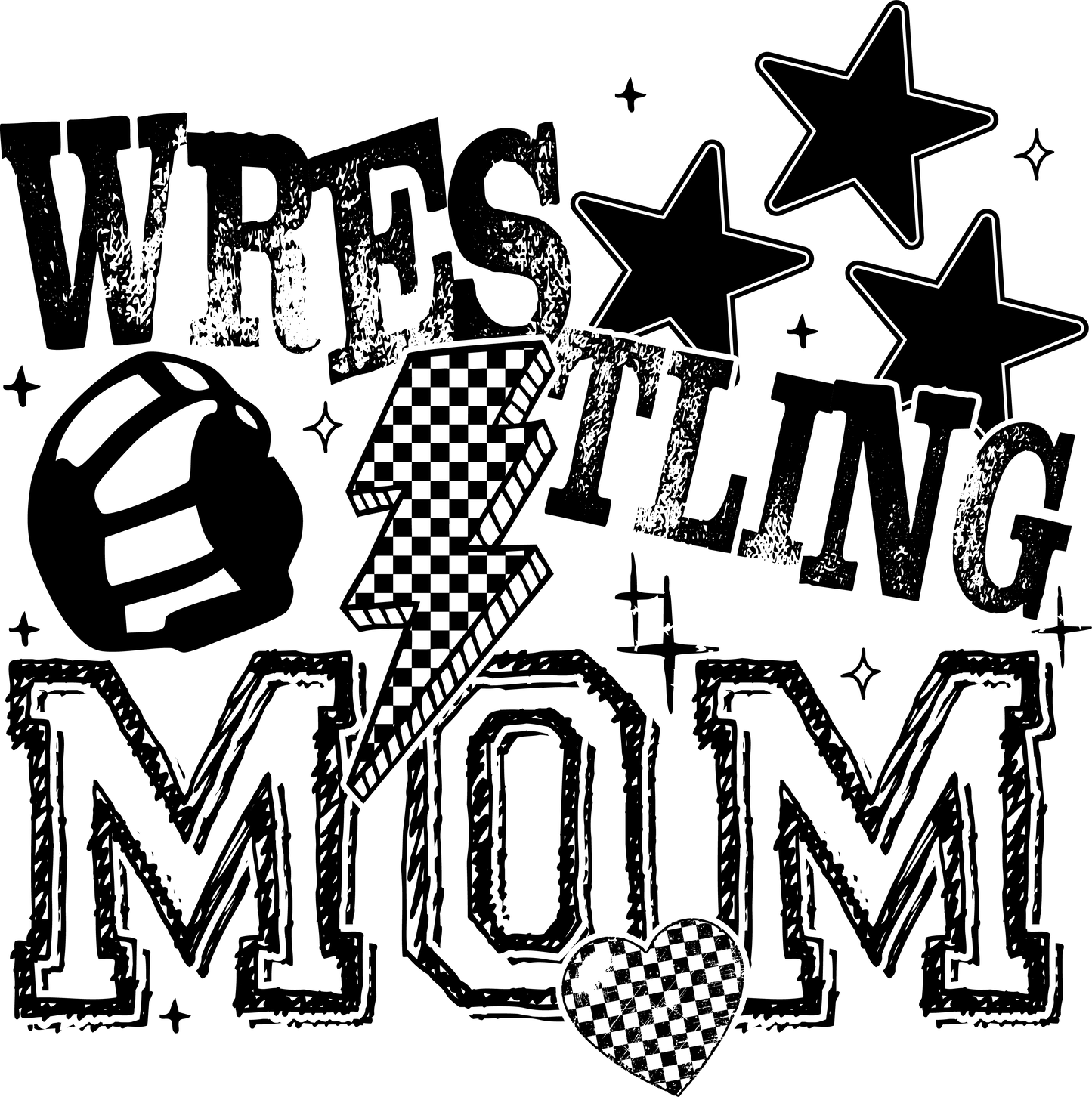 Wrestling Mom (Black font) DTF Transfer