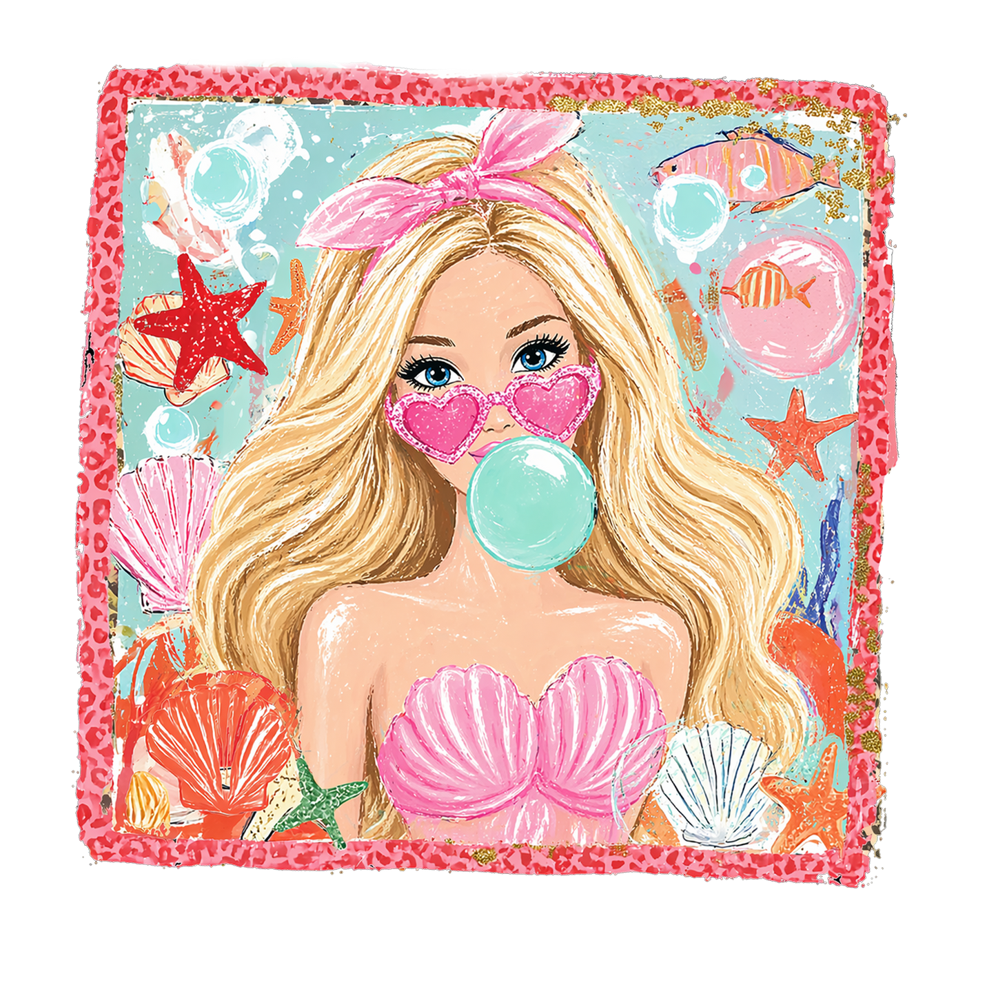 Bubble Gum Barbie DTF Transfer