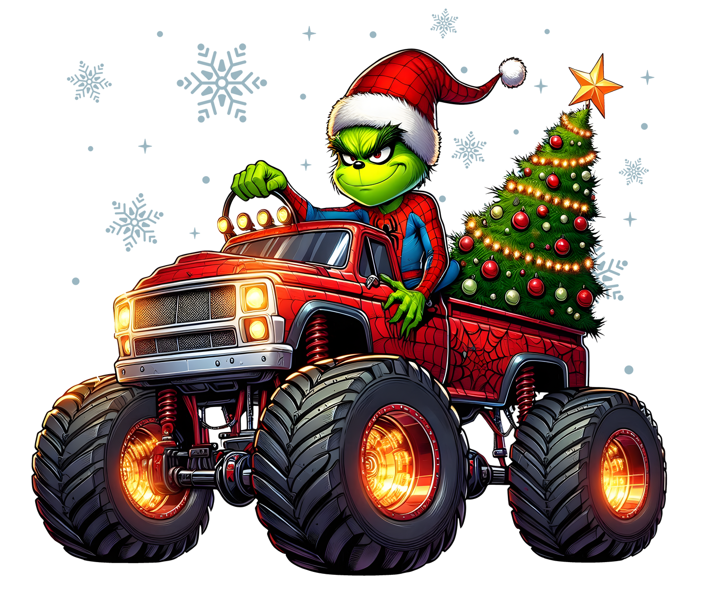 Grinchmas four wheeling  DTF Transfer